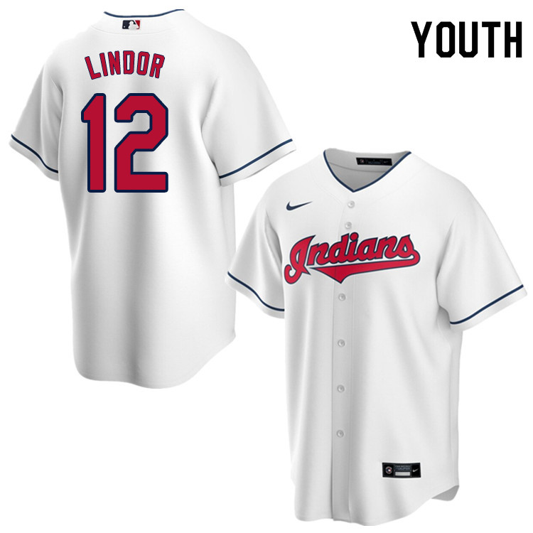 Nike Youth #12 Francisco Lindor Cleveland Indians Baseball Jerseys Sale-White